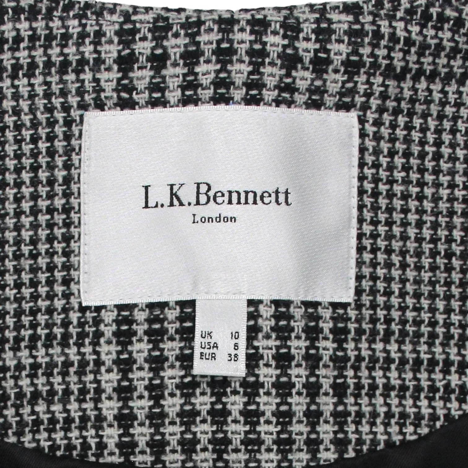 Black White Check L.K. Bennett Coat