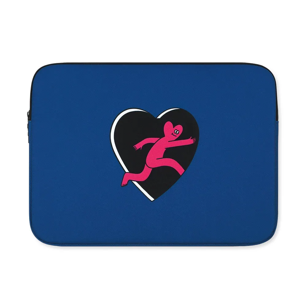 Blue Black Heart Laptop Sleeves iPad Cases Protective Covers Handbags Square Pouches Designer Artist Pr