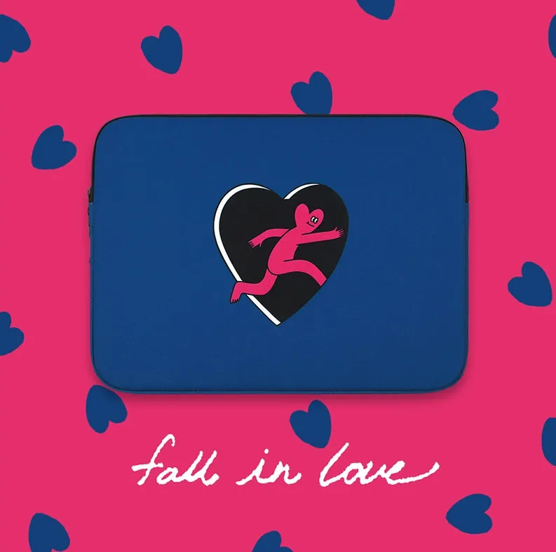 Blue Black Heart Laptop Sleeves iPad Cases Protective Covers Handbags Square Pouches Designer Artist Pr