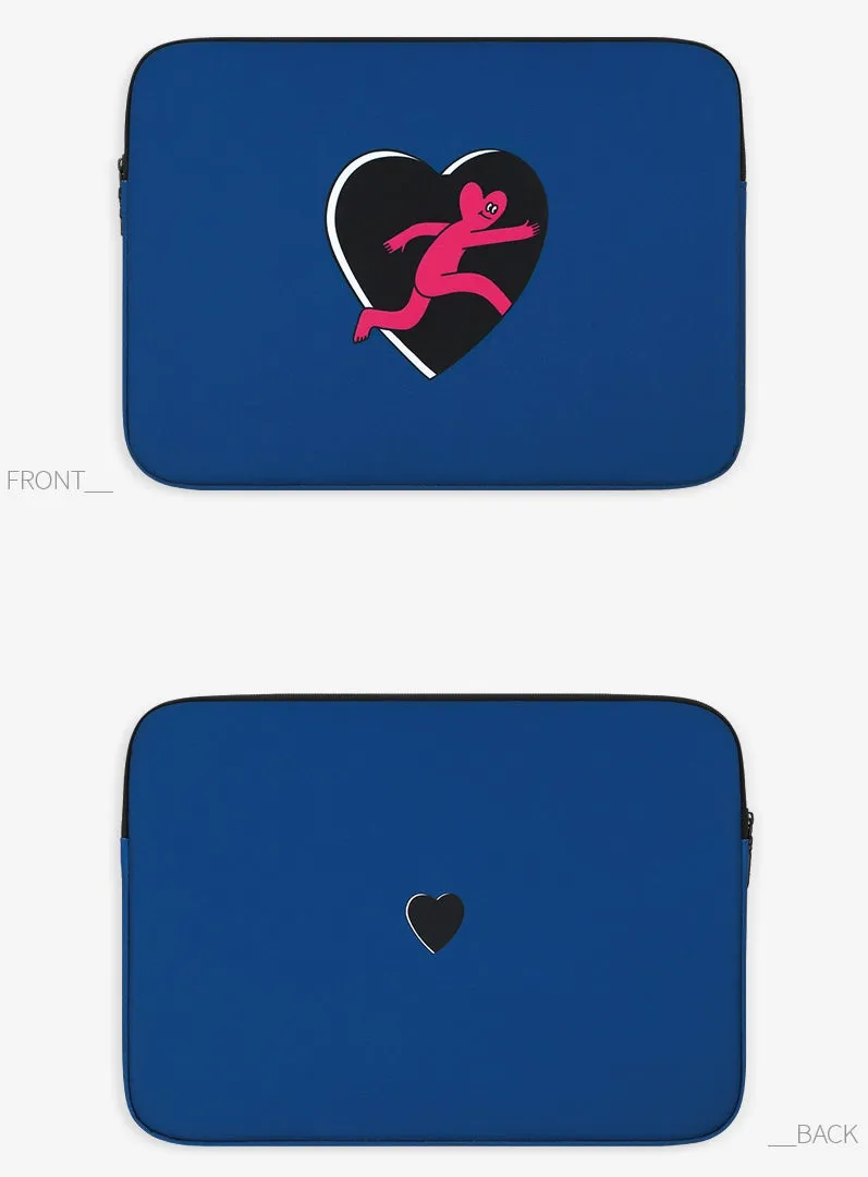 Blue Black Heart Laptop Sleeves iPad Cases Protective Covers Handbags Square Pouches Designer Artist Pr