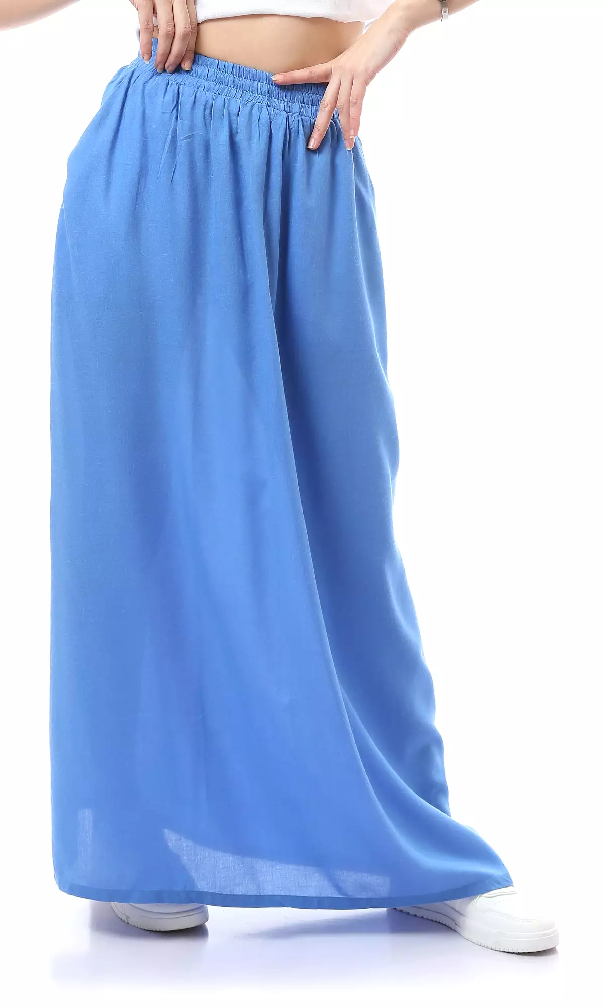 Blue Maxi Skirt With Side Pockets