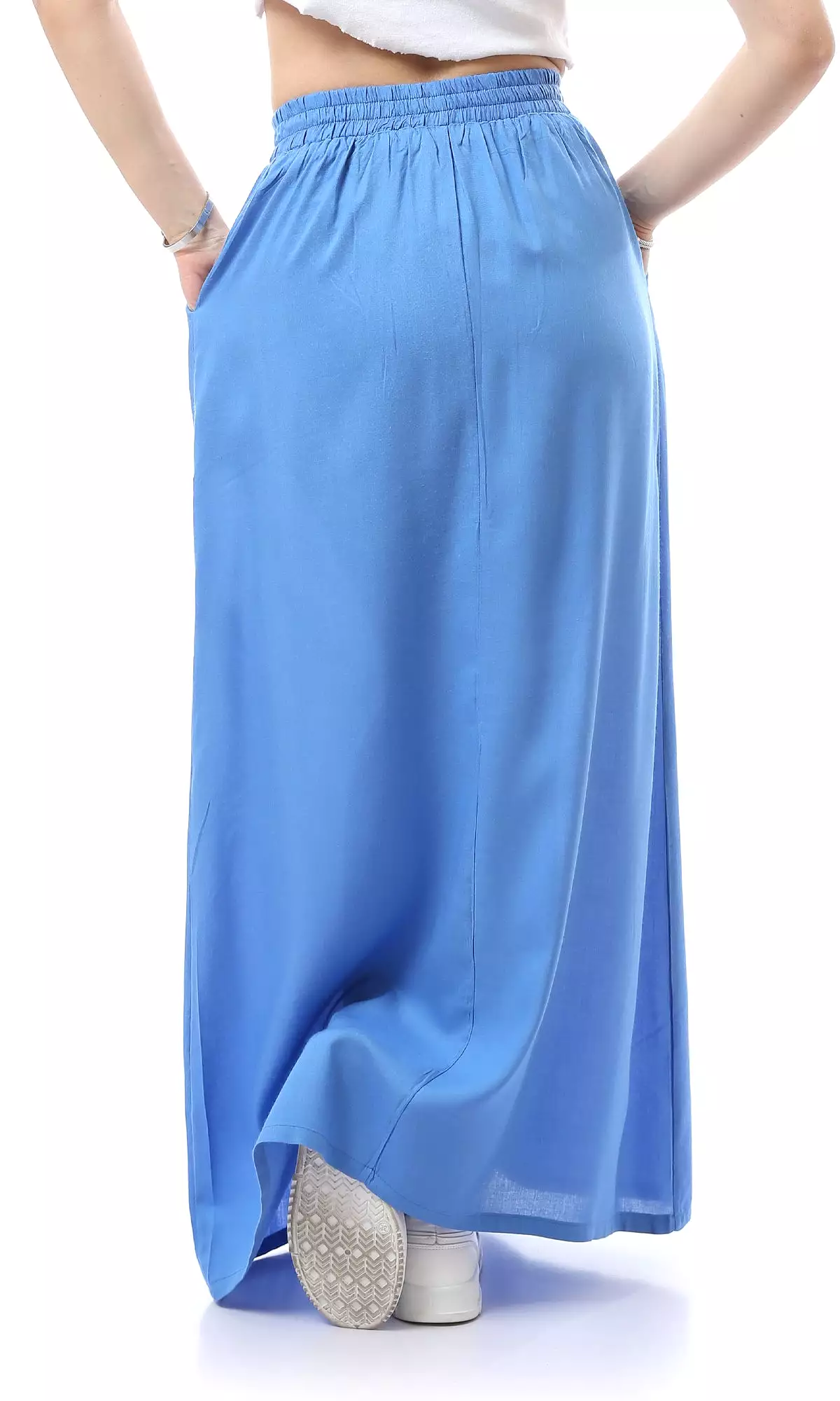 Blue Maxi Skirt With Side Pockets