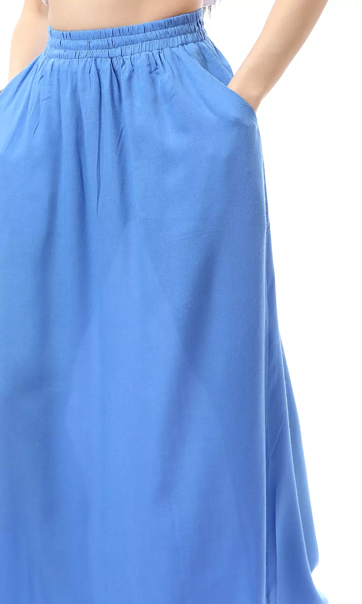 Blue Maxi Skirt With Side Pockets