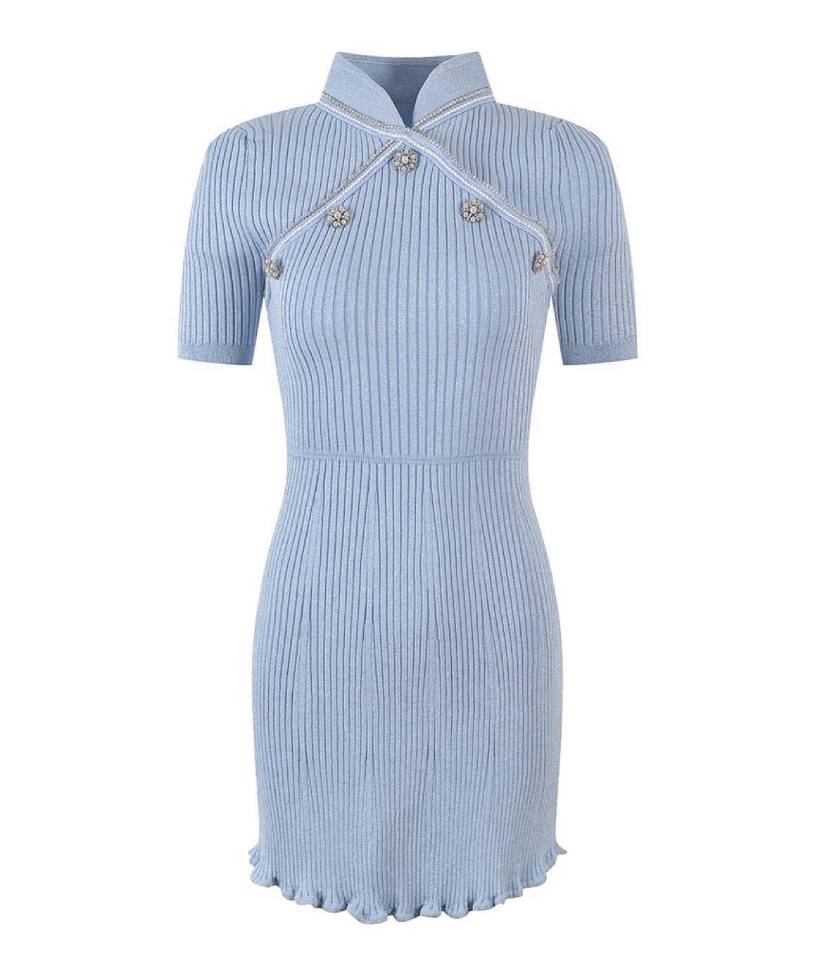 Blue Thread Knit Dress