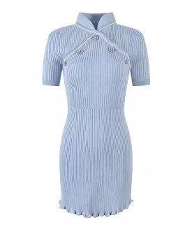 Blue Thread Knit Dress