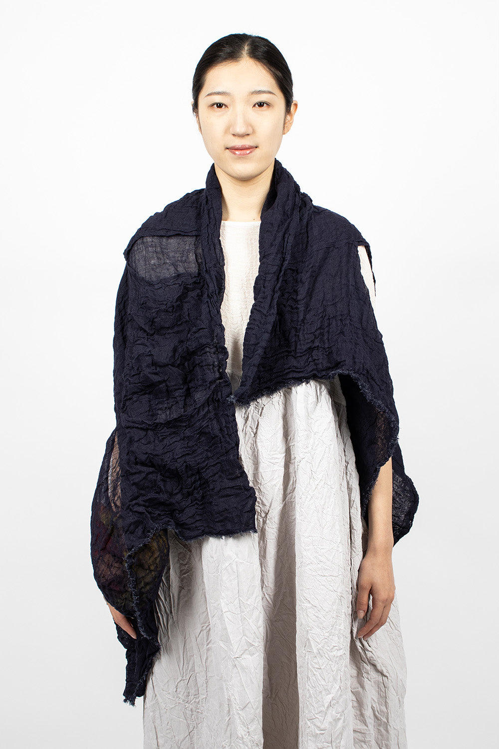 Blue Yukata with Pockets Shawl