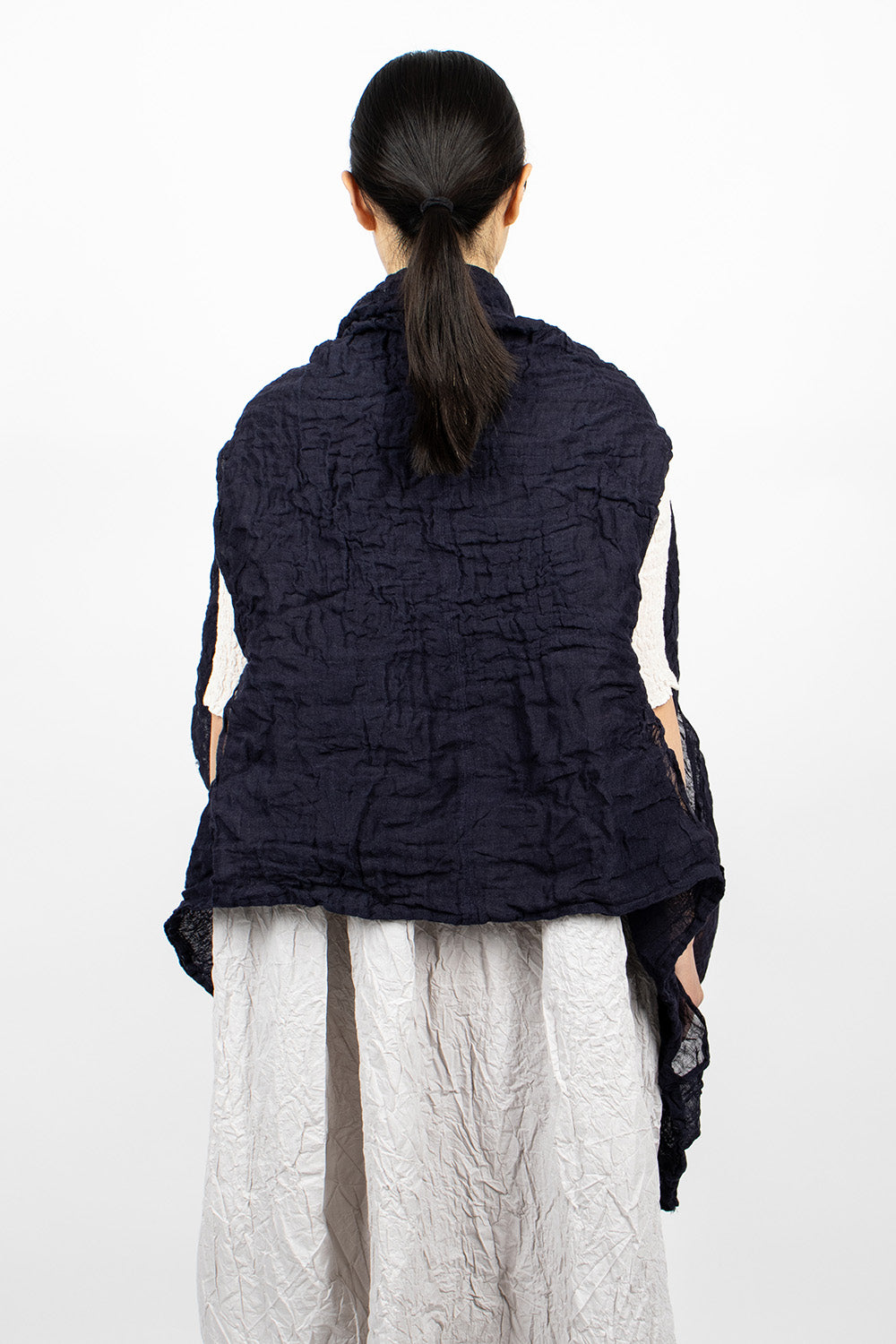 Blue Yukata with Pockets Shawl