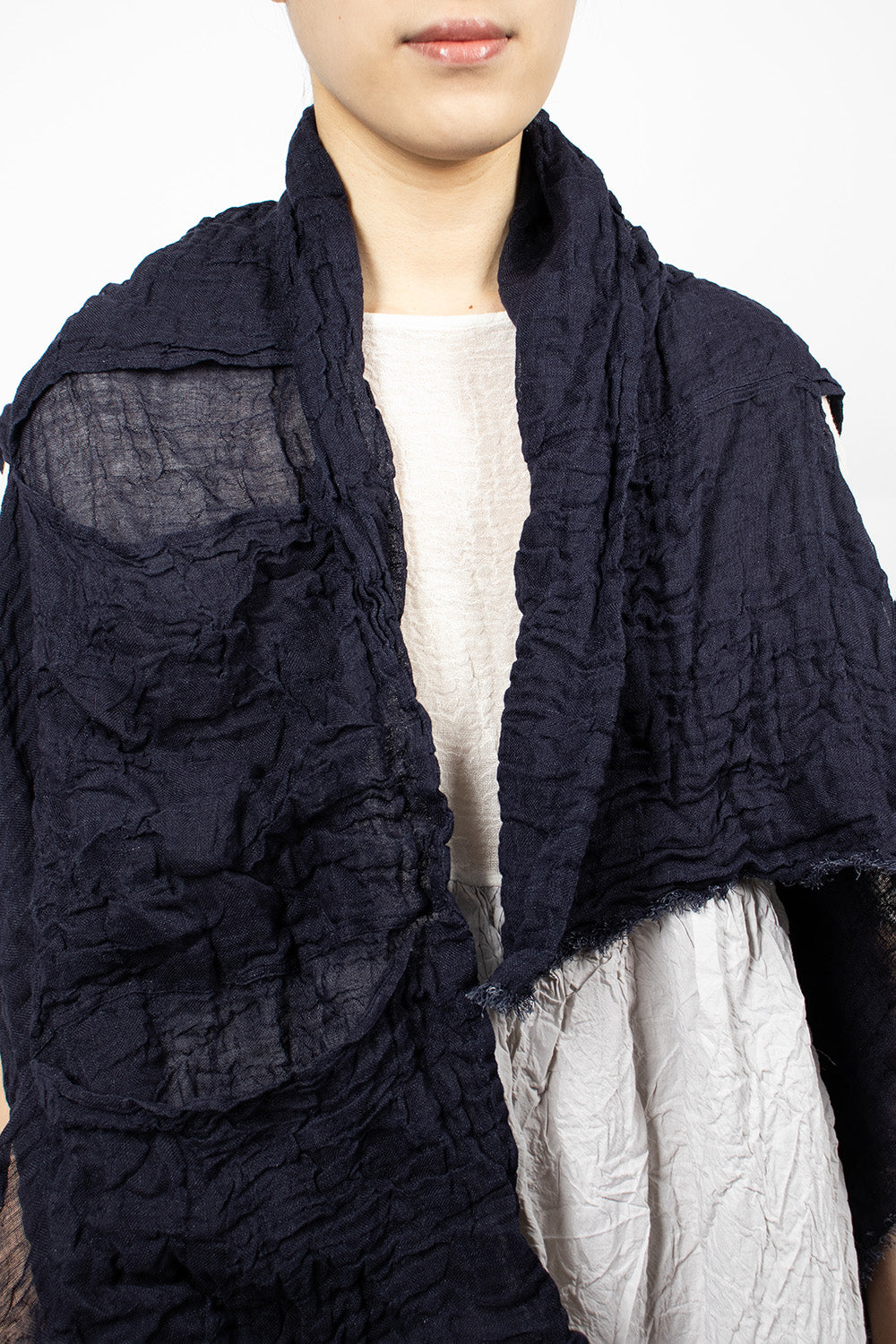 Blue Yukata with Pockets Shawl