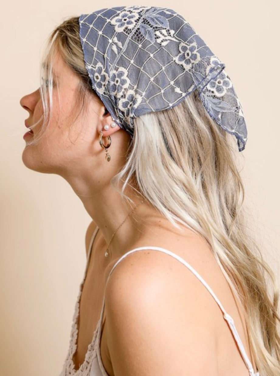 Bohemian lace flower headband