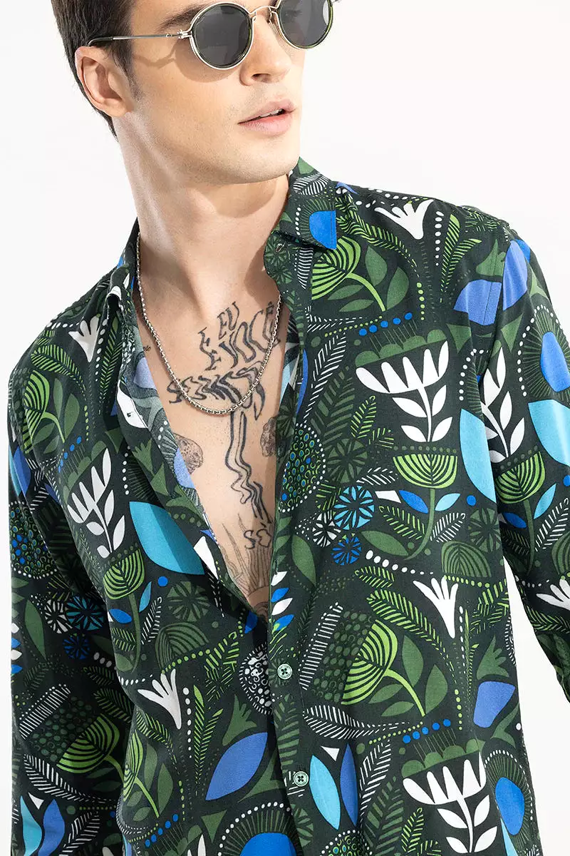 Botanical green shirt