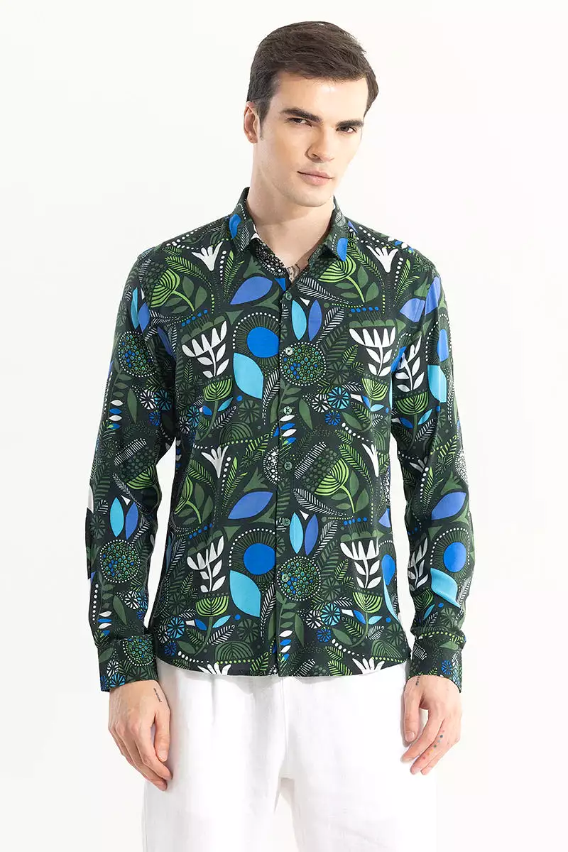 Botanical green shirt