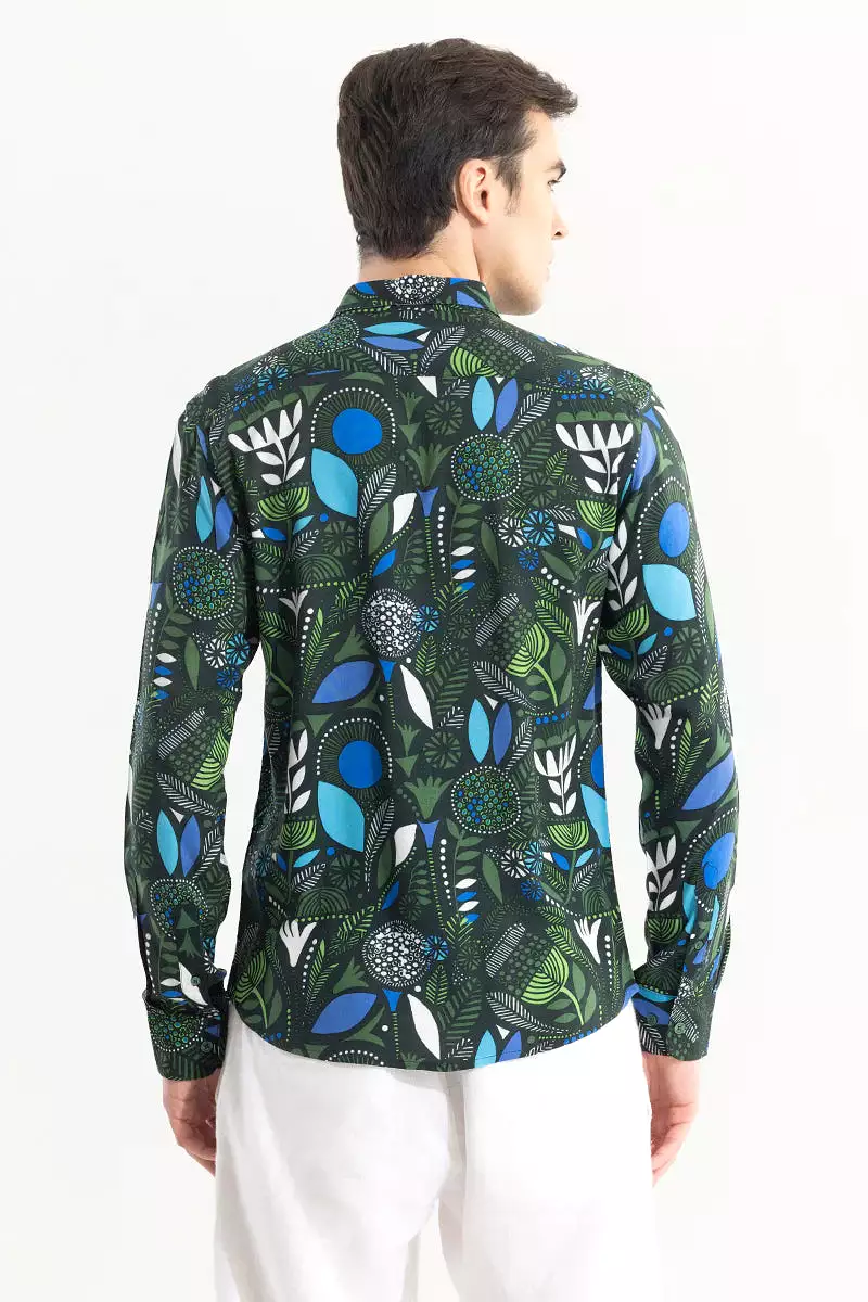 Botanical green shirt