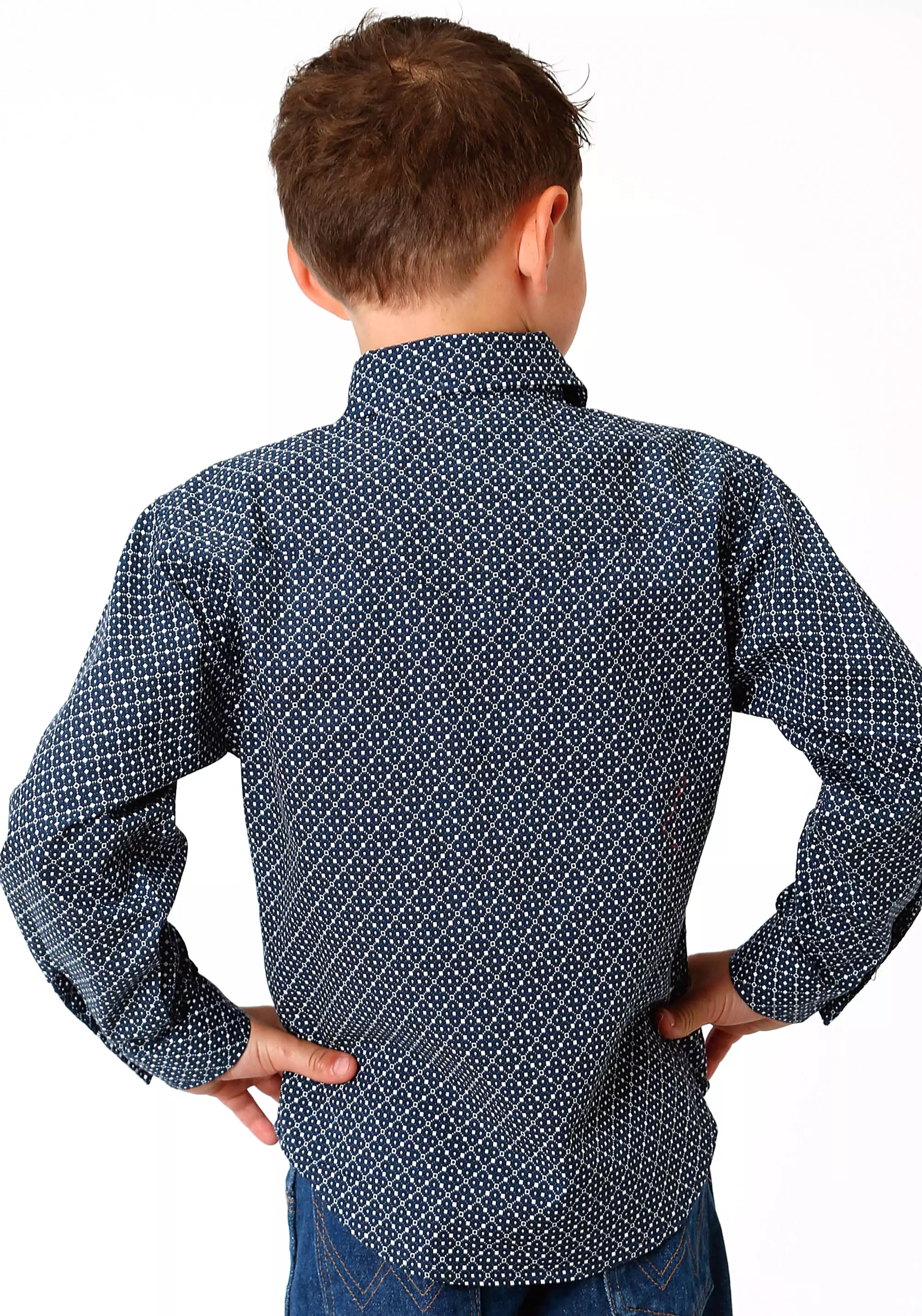 Boys' Western Wear - Blue Long Sleeve Shirt from the West Made Collection