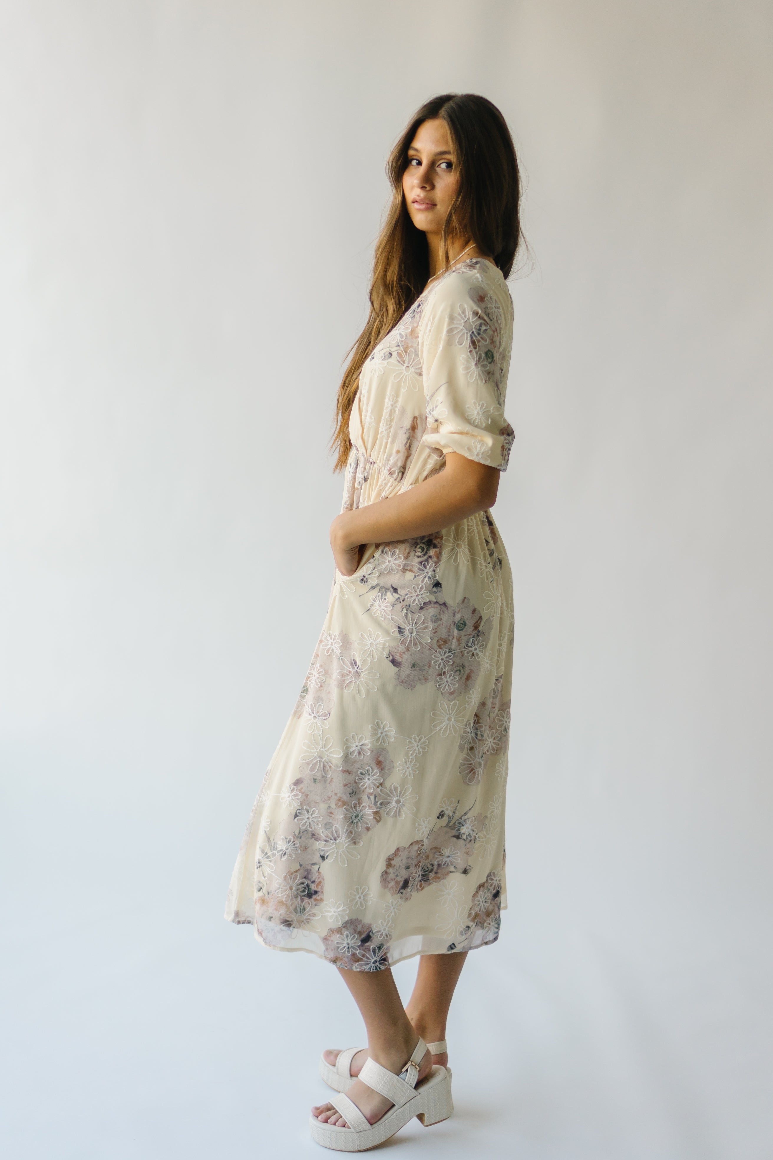 Brevort Watercolor Floral Dress Cream Multi - Buy Now!