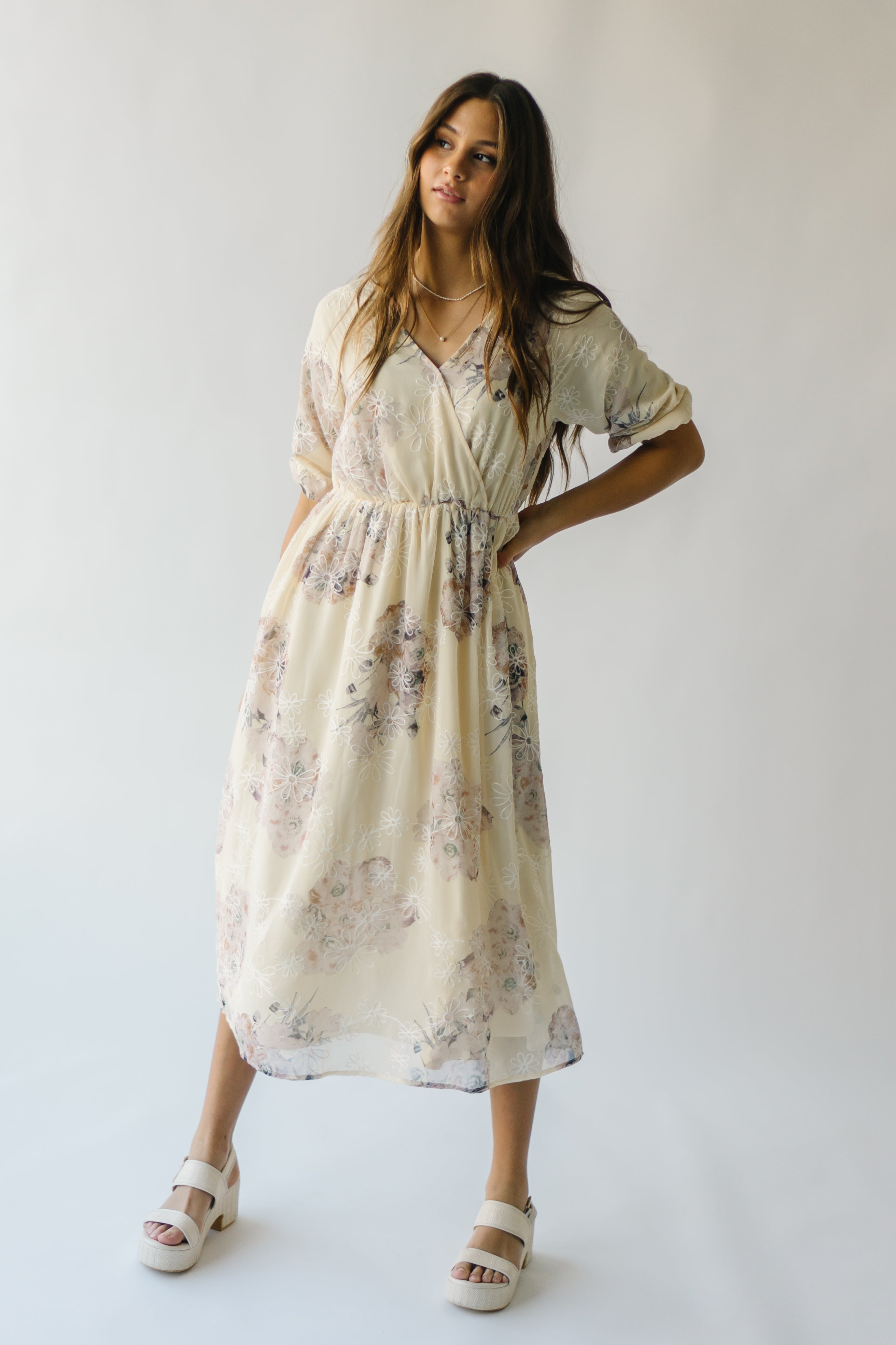 Brevort Watercolor Floral Dress Cream Multi - Buy Now!