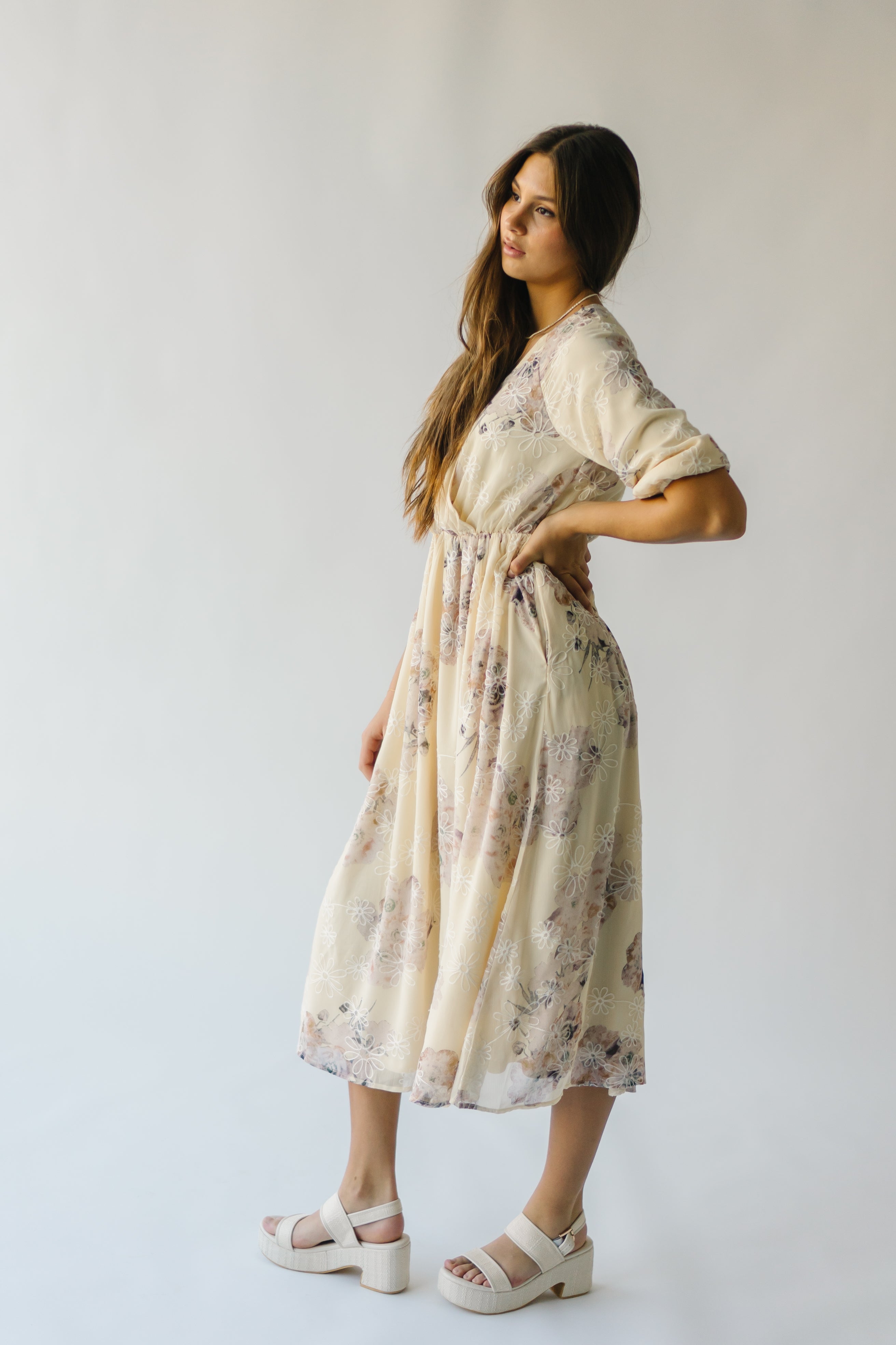 Brevort Watercolor Floral Dress Cream Multi - Buy Now!