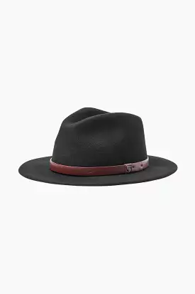 Brixton Messer Fedora Hat - Black Brown