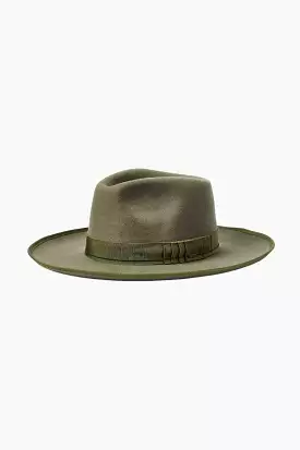 Brixton Reno Fedora Hat - Olive Surplus