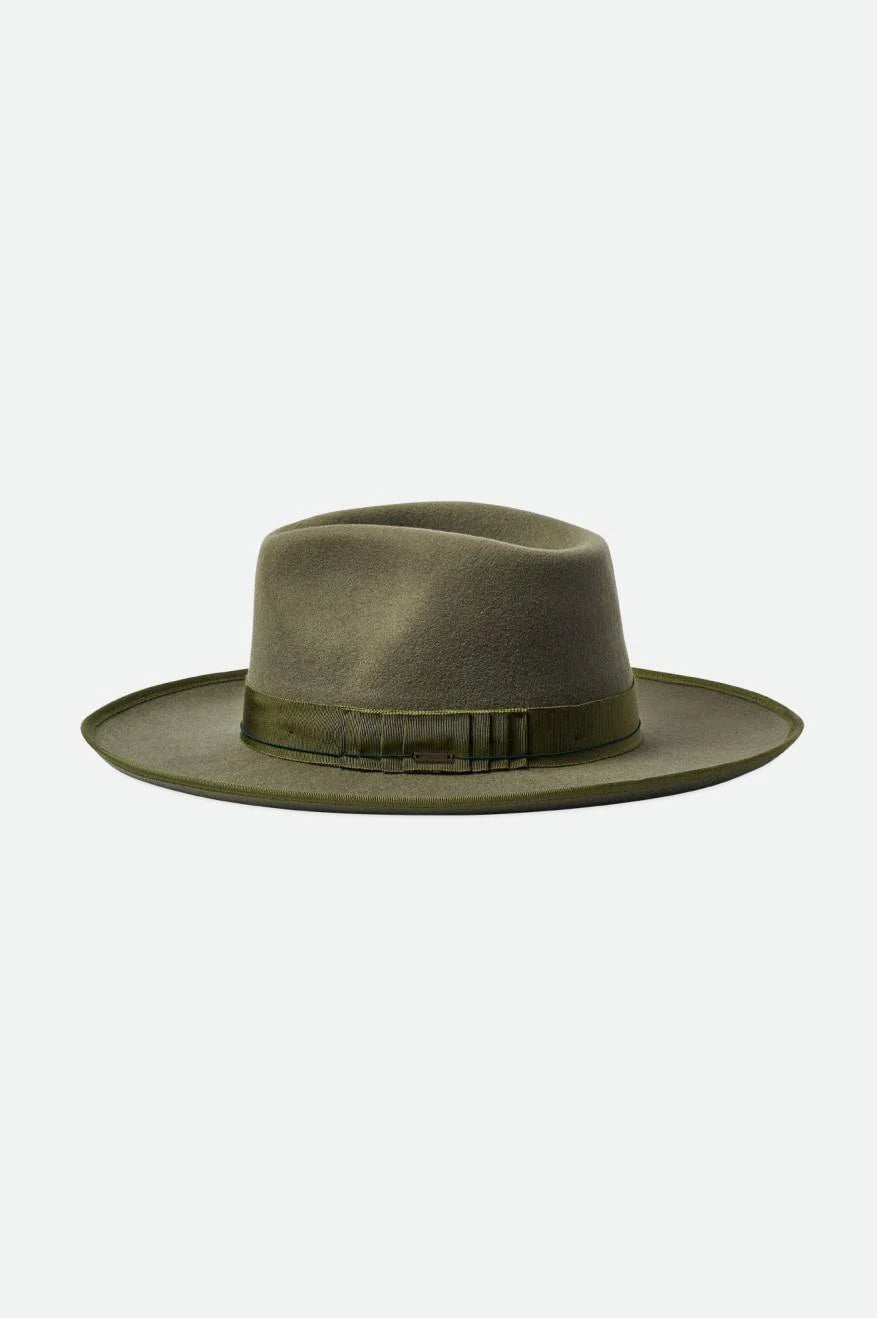 Brixton Reno Fedora Hat - Olive Surplus