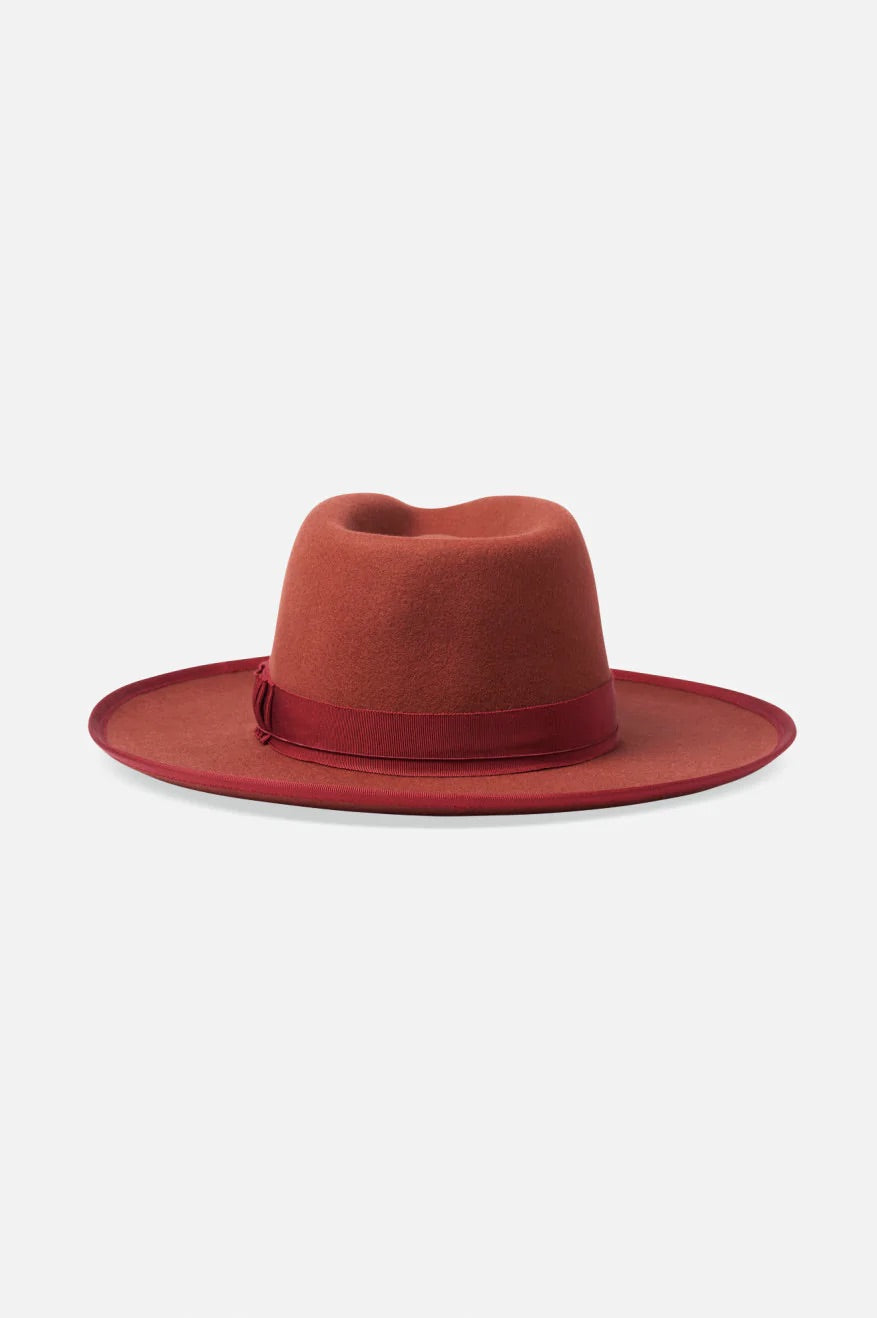 Brixton Reno Fedora Hat - Red/Burgundy