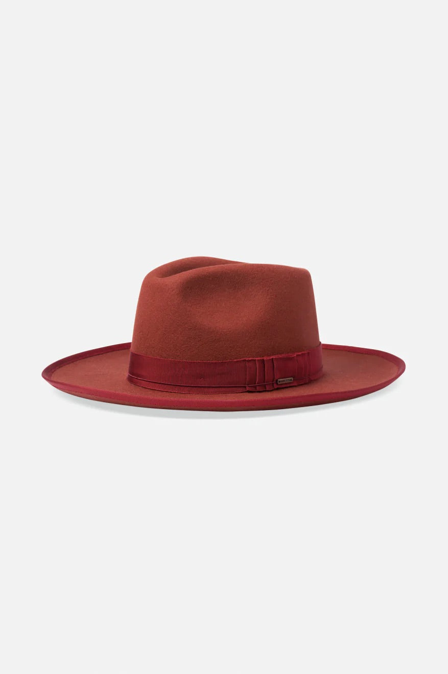 Brixton Reno Fedora Hat - Red/Burgundy