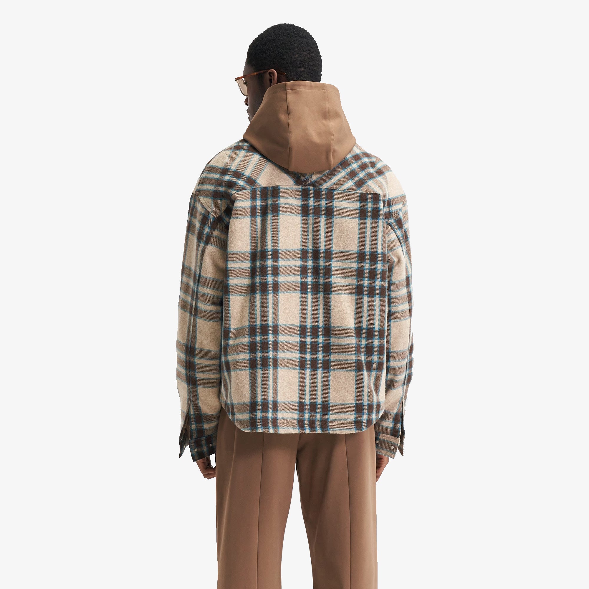 Brown Check Heavy Zip Overshirt