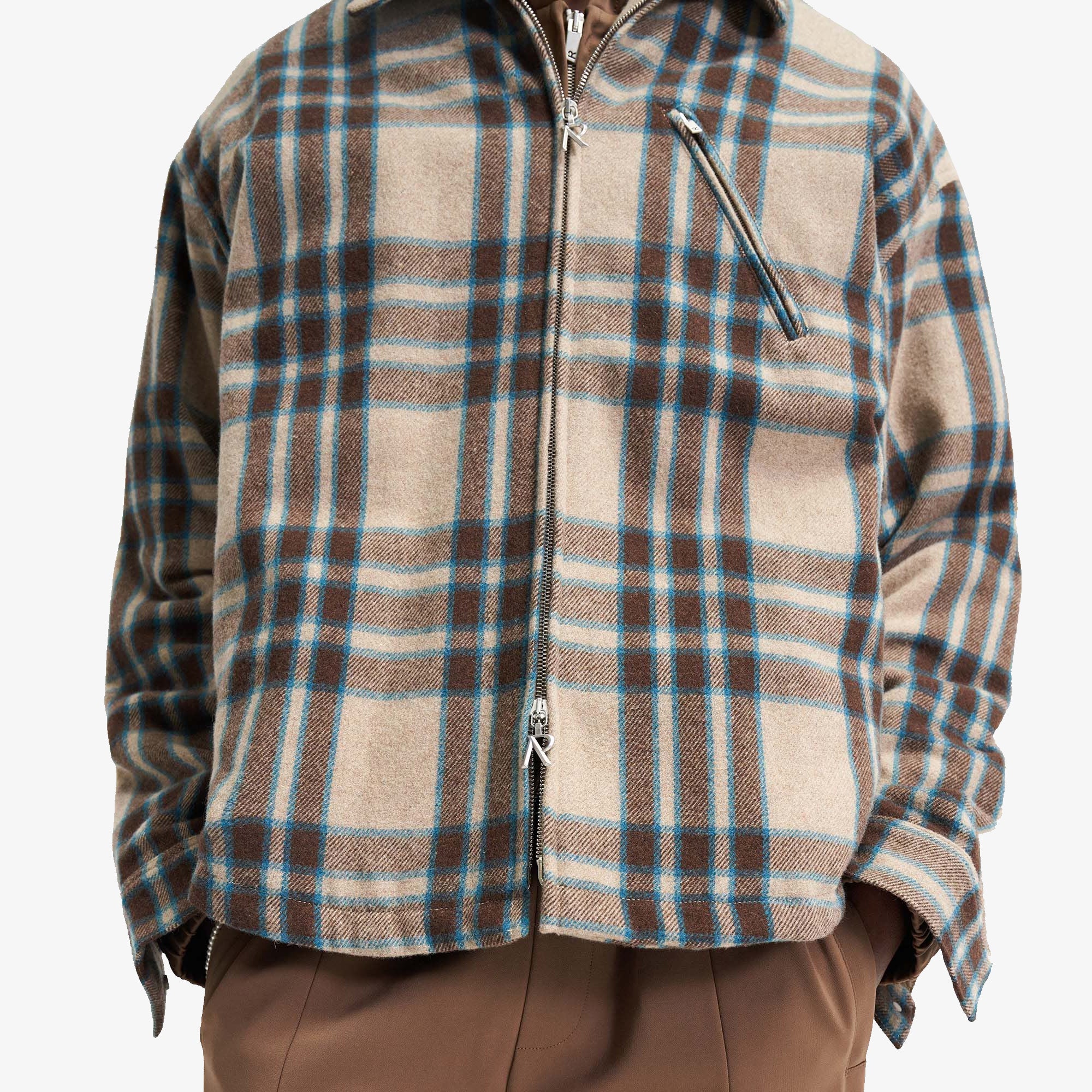 Brown Check Heavy Zip Overshirt