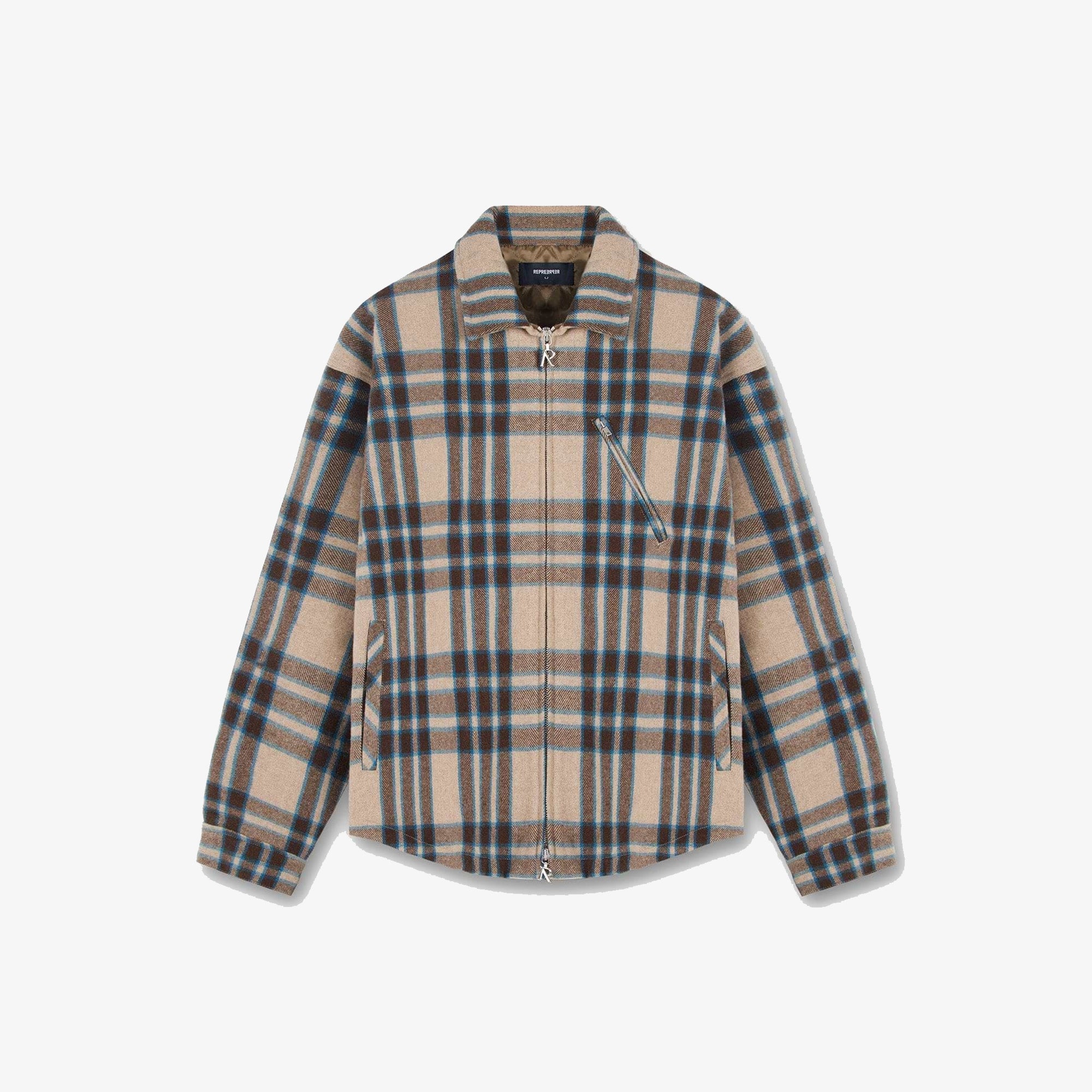 Brown Check Heavy Zip Overshirt