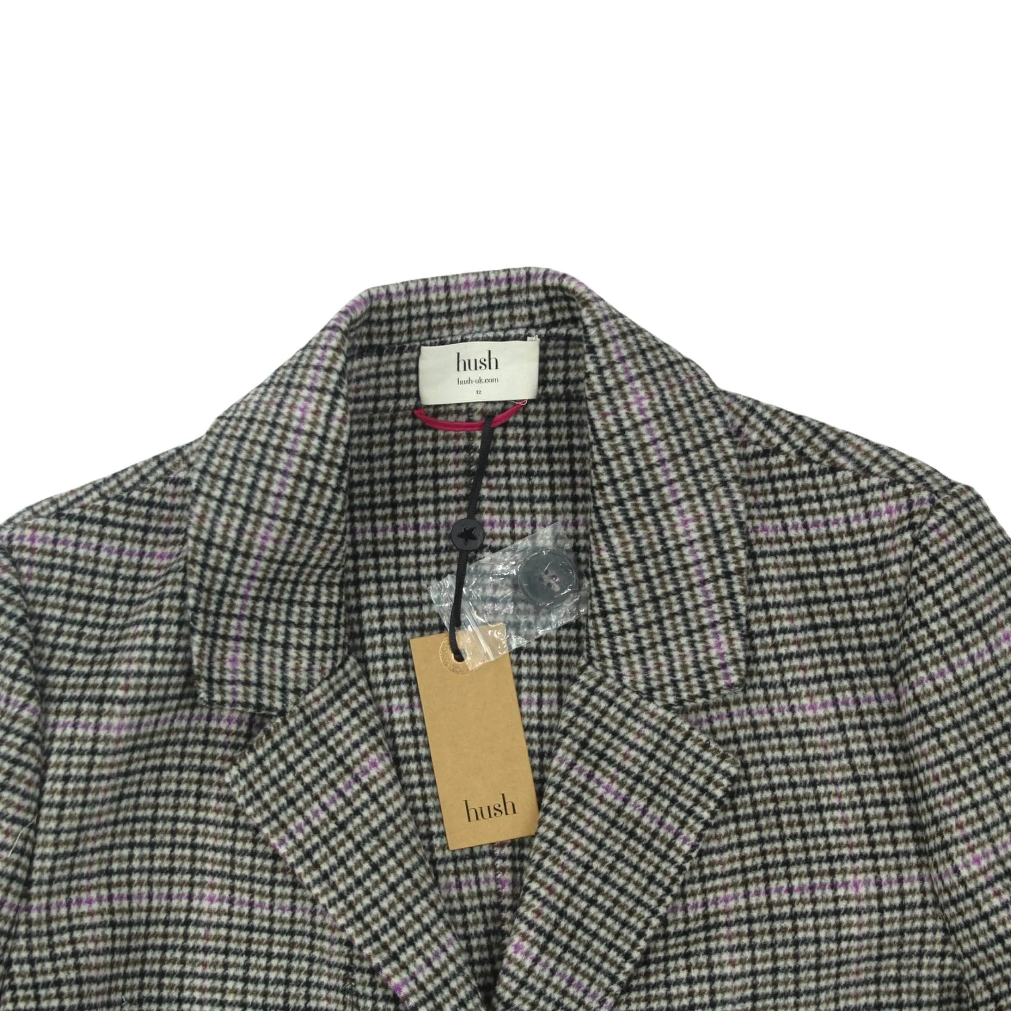 Brown Check Long Coat by Hush