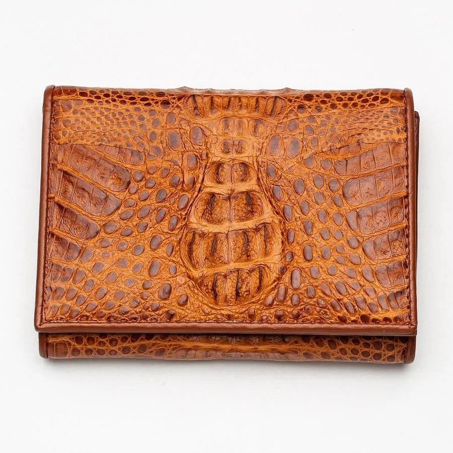 Brown Crocodile Skin Womens Wallets