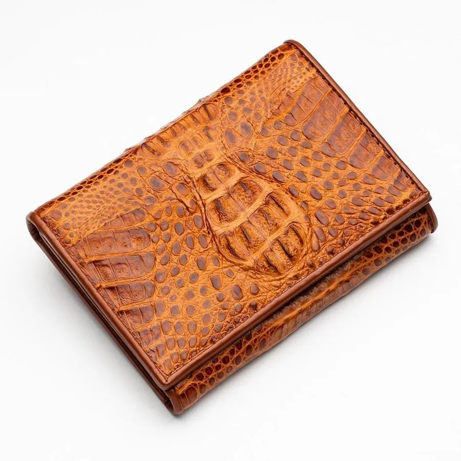 Brown Crocodile Skin Womens Wallets