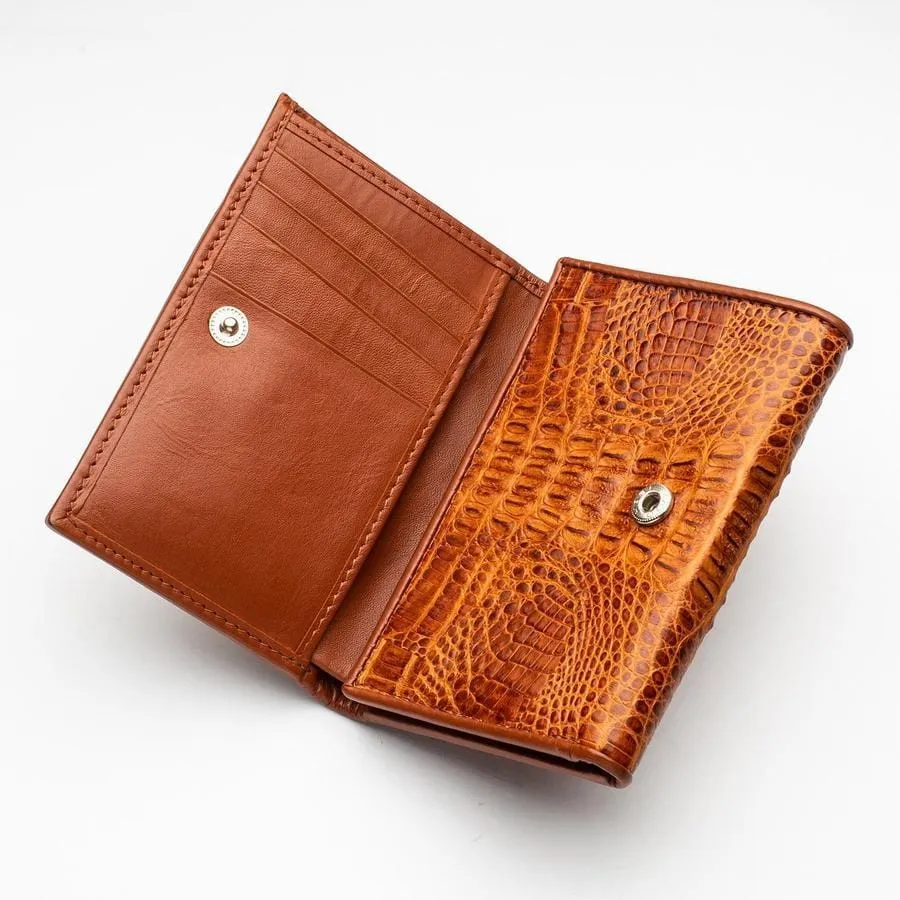 Brown Crocodile Skin Womens Wallets