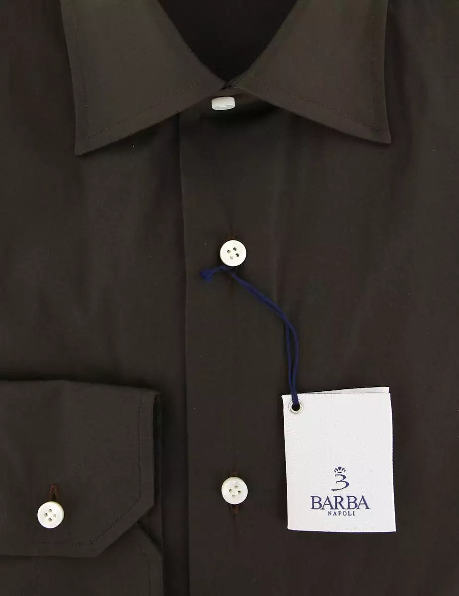 Brown Slim Fit Shirt - Barba Napoli | Best Online Deals