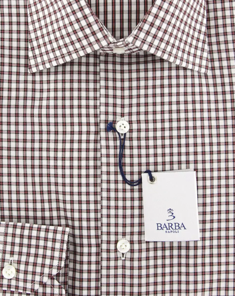 Brown Slim Fit Shirt by Barba Napoli