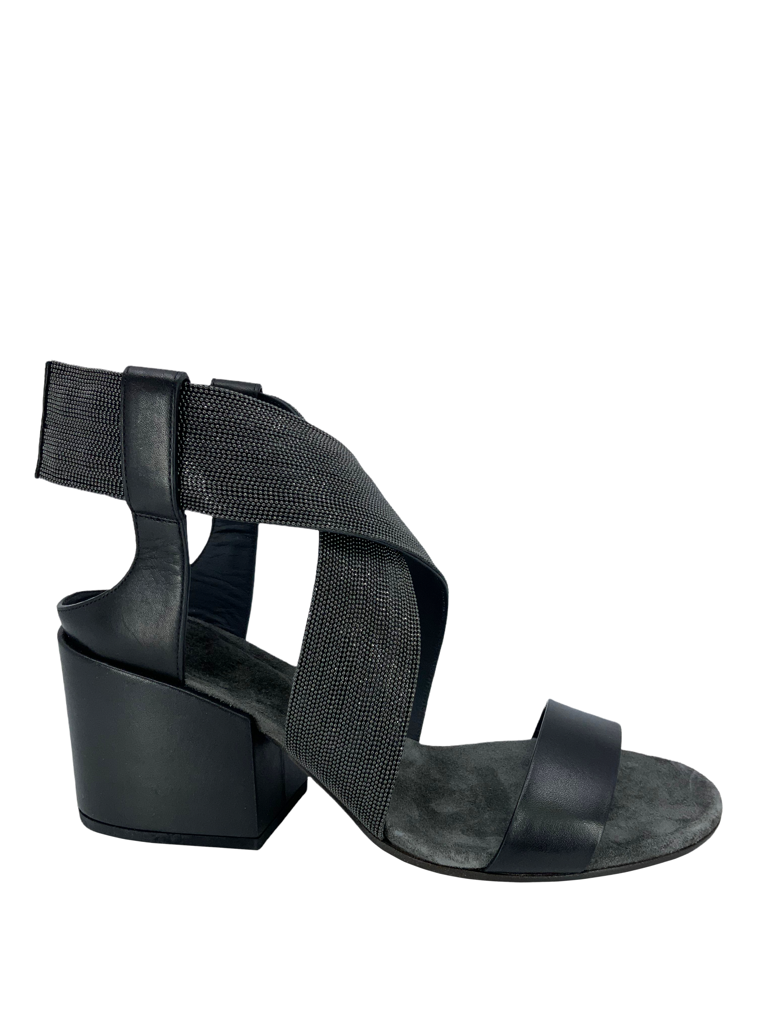 Brunello Cucinelli Monili-Strap Leather Sandals - Size 8