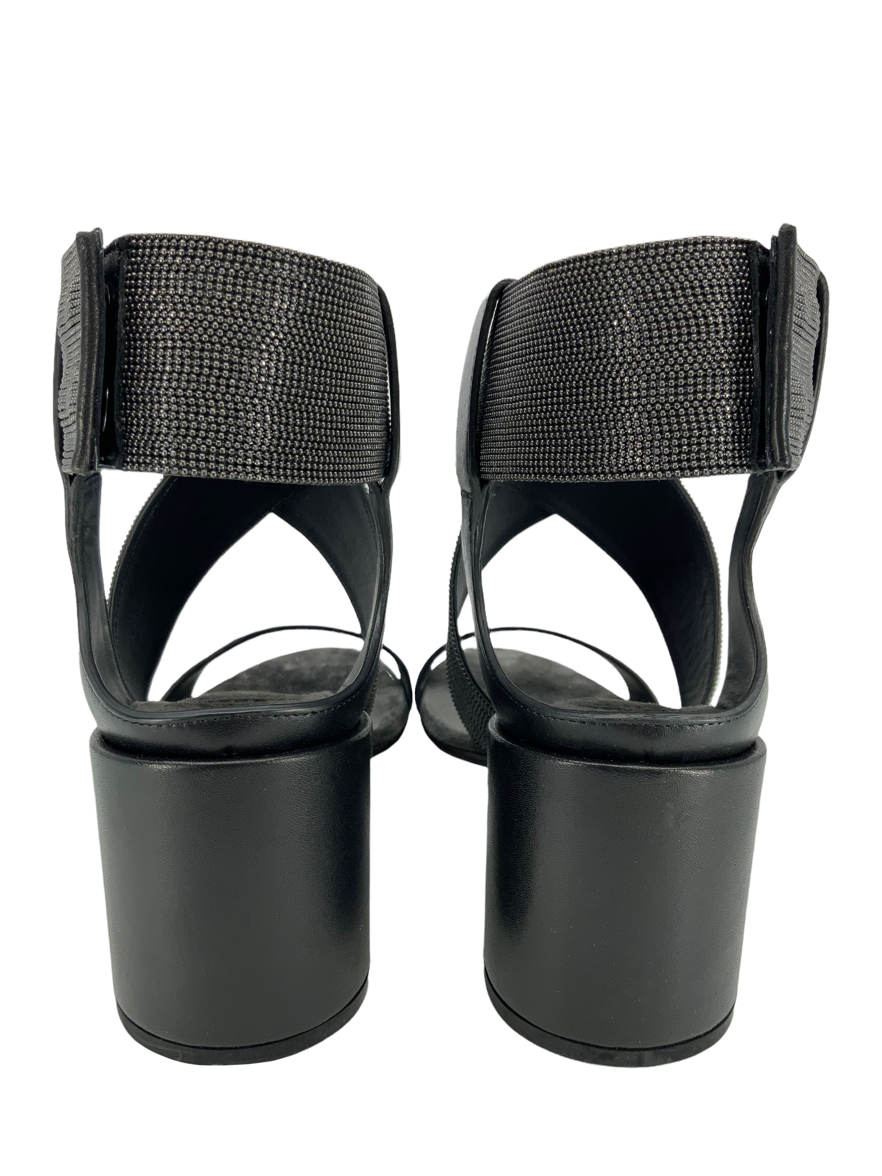 Brunello Cucinelli Monili-Strap Leather Sandals - Size 8