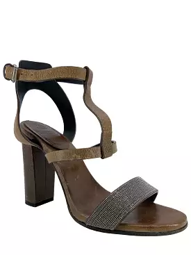 Brunello Cucinelli Monili T-Strap Sandals Size 8