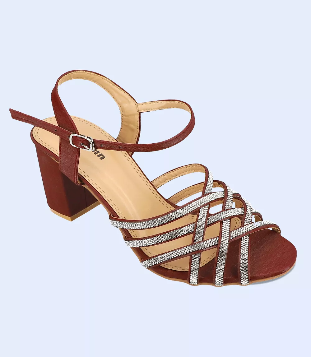 BW5859 Maroon Women Formal Sandal Heels