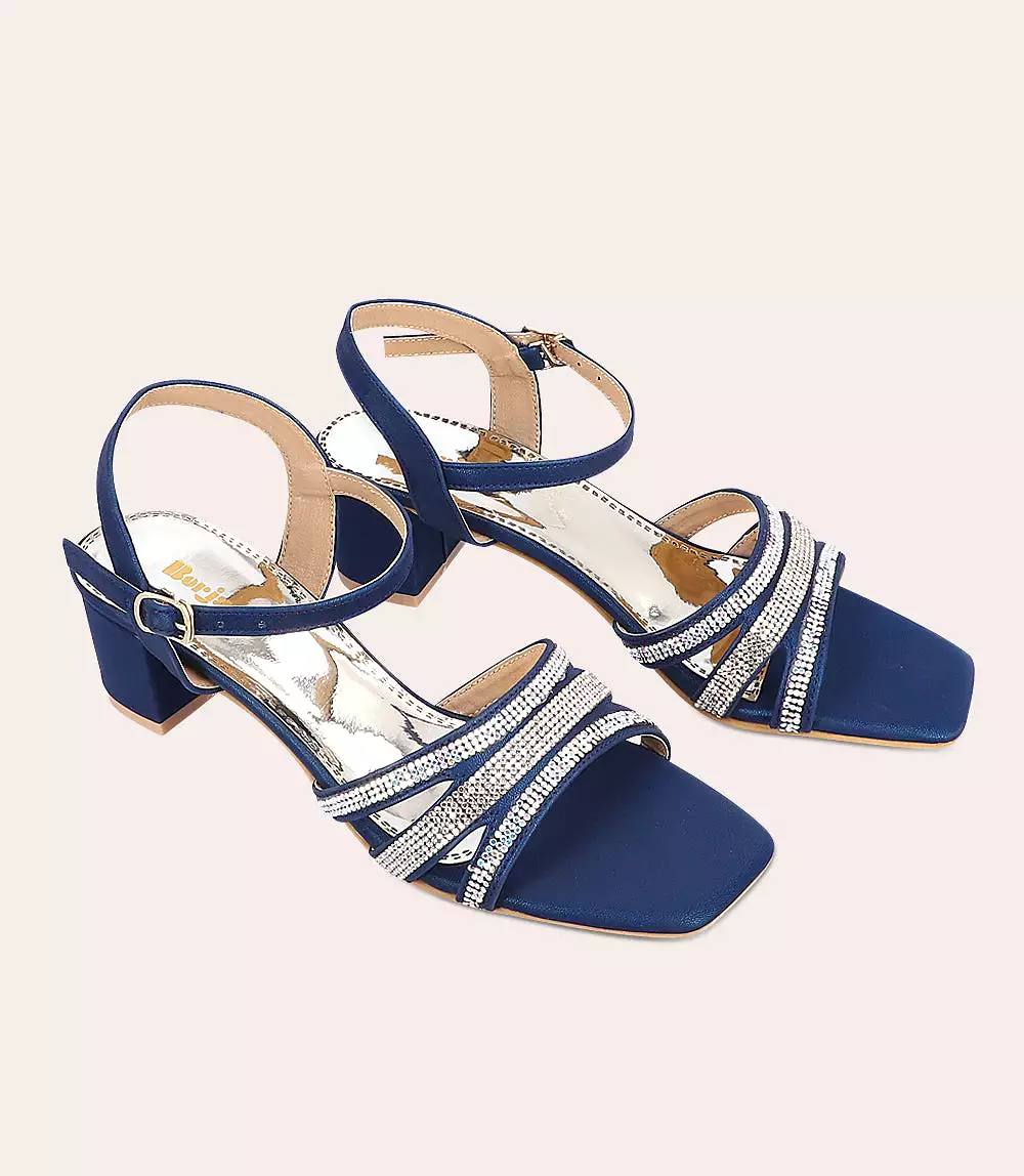 BW5936 Navy Blue Formal Sandal Heels for Women