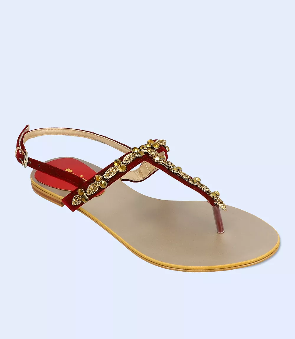 BW6076 Maroon Women Formal Sandal