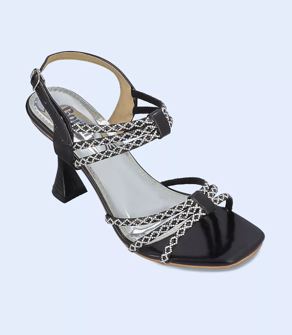 BW8727 Women's Black Formal Sandal Heels