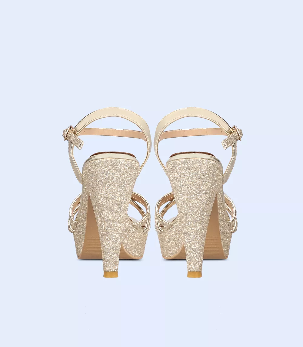 BW8736 Golden Formal Sandal Heels for Women