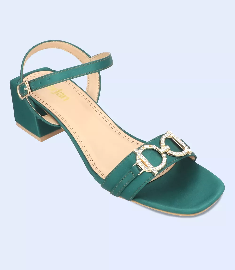 BW9357 Dark Green Women's Sandal Heels