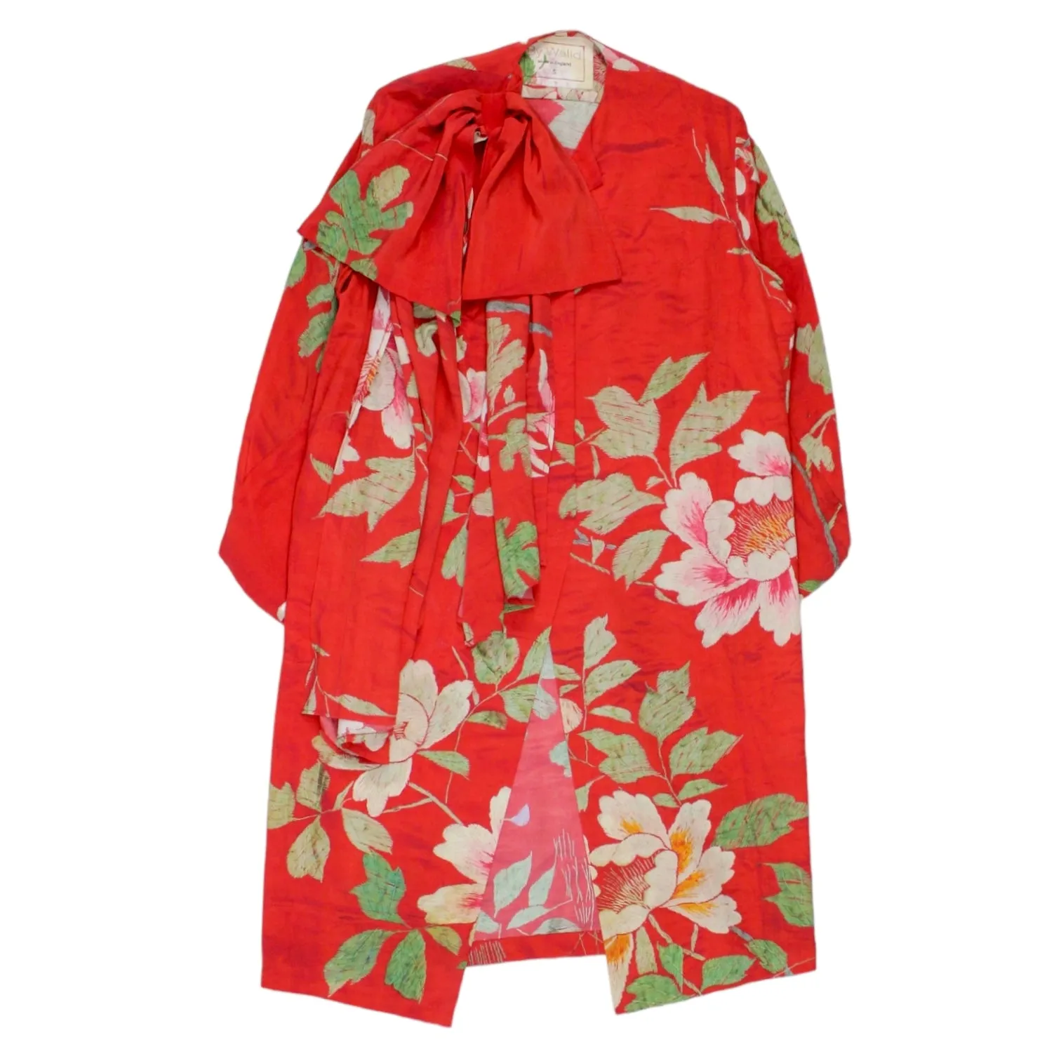 By Walid Red Magnolia Silk Coat Exclusive Offer