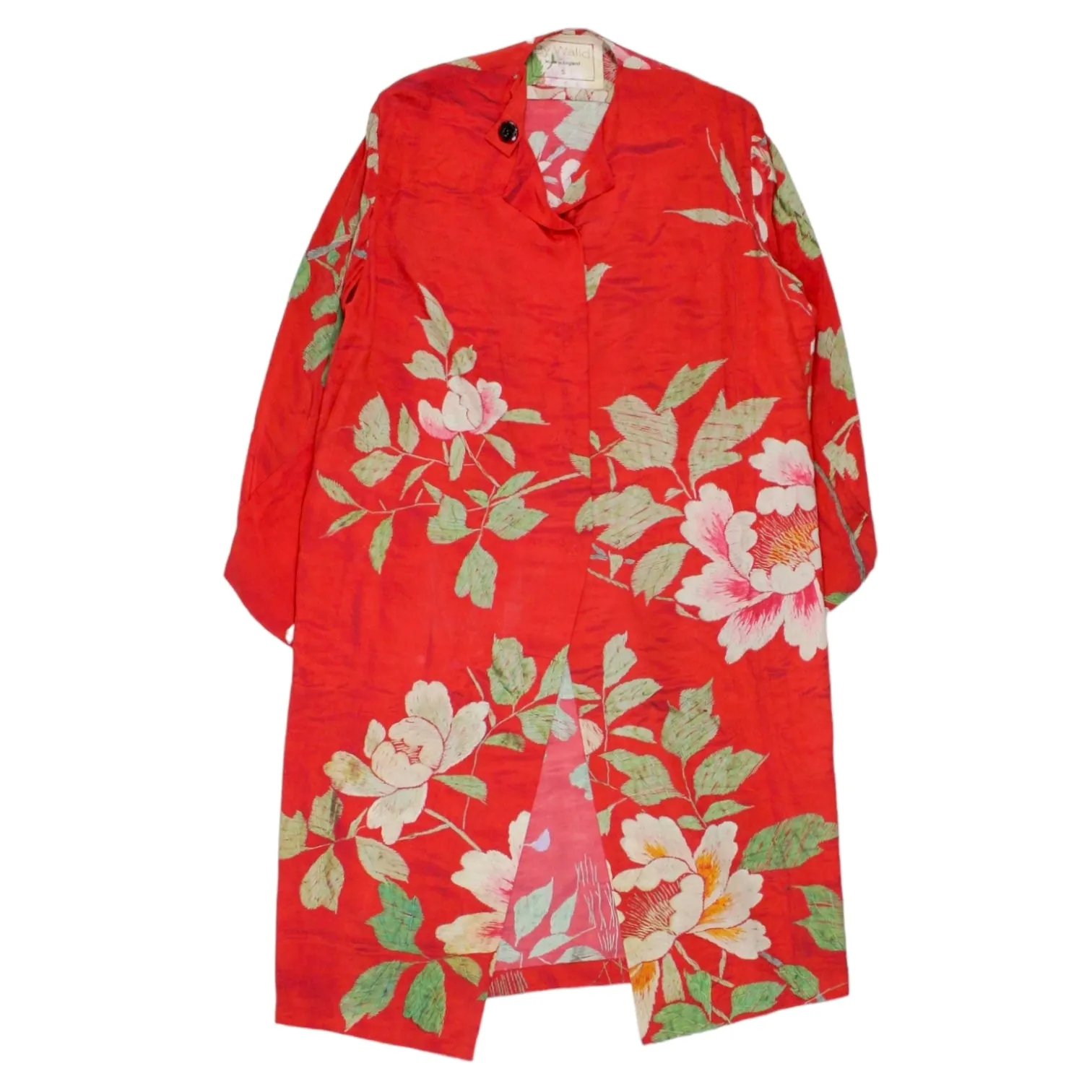 By Walid Red Magnolia Silk Coat Exclusive Offer