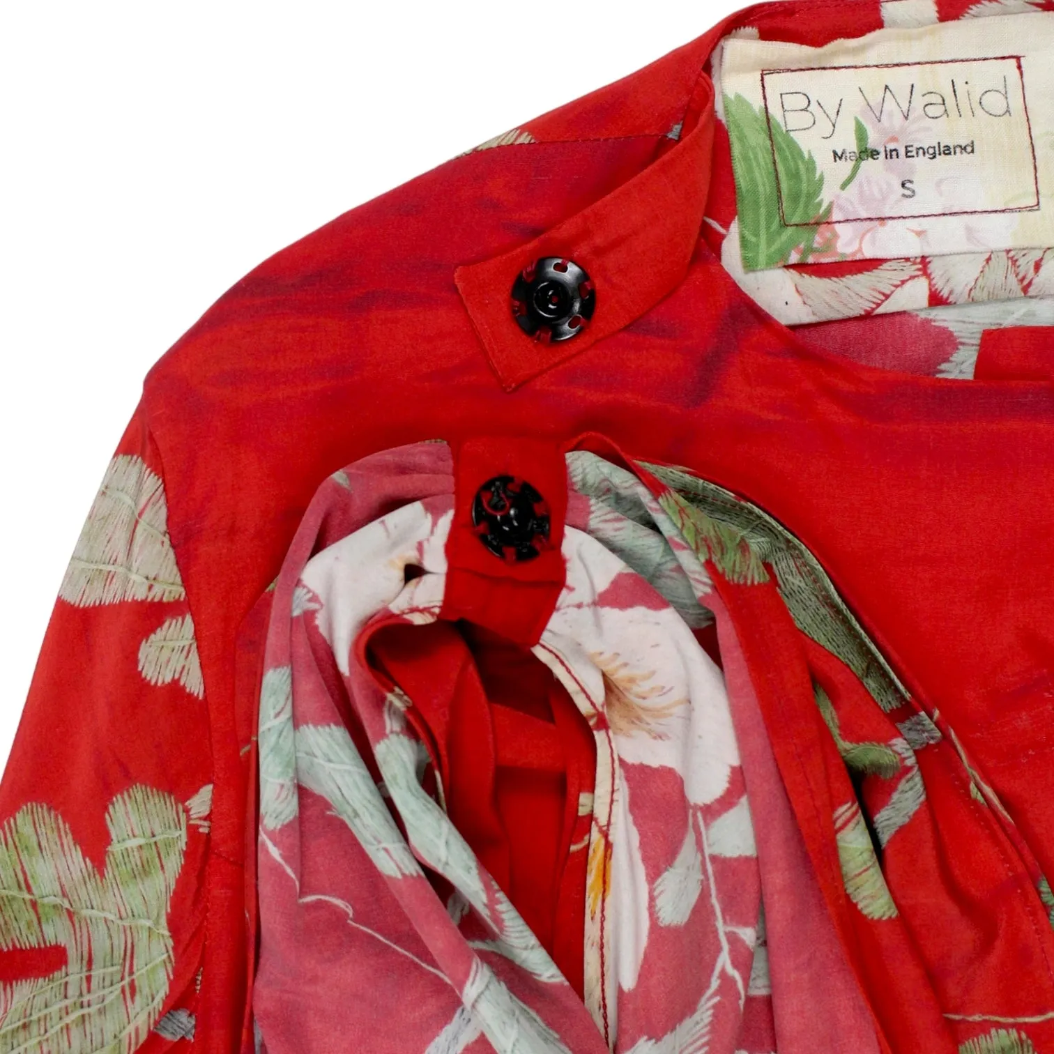 By Walid Red Magnolia Silk Coat Exclusive Offer