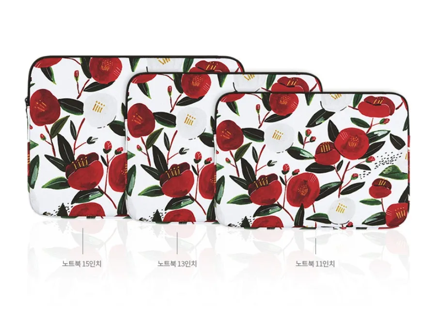 Camellia Floral Laptop Sleeves, Cases, and Covers with Designer Prints