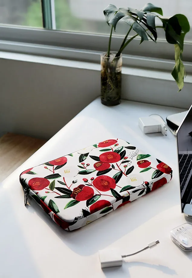 Camellia Floral Laptop Sleeves, Cases, and Covers with Designer Prints