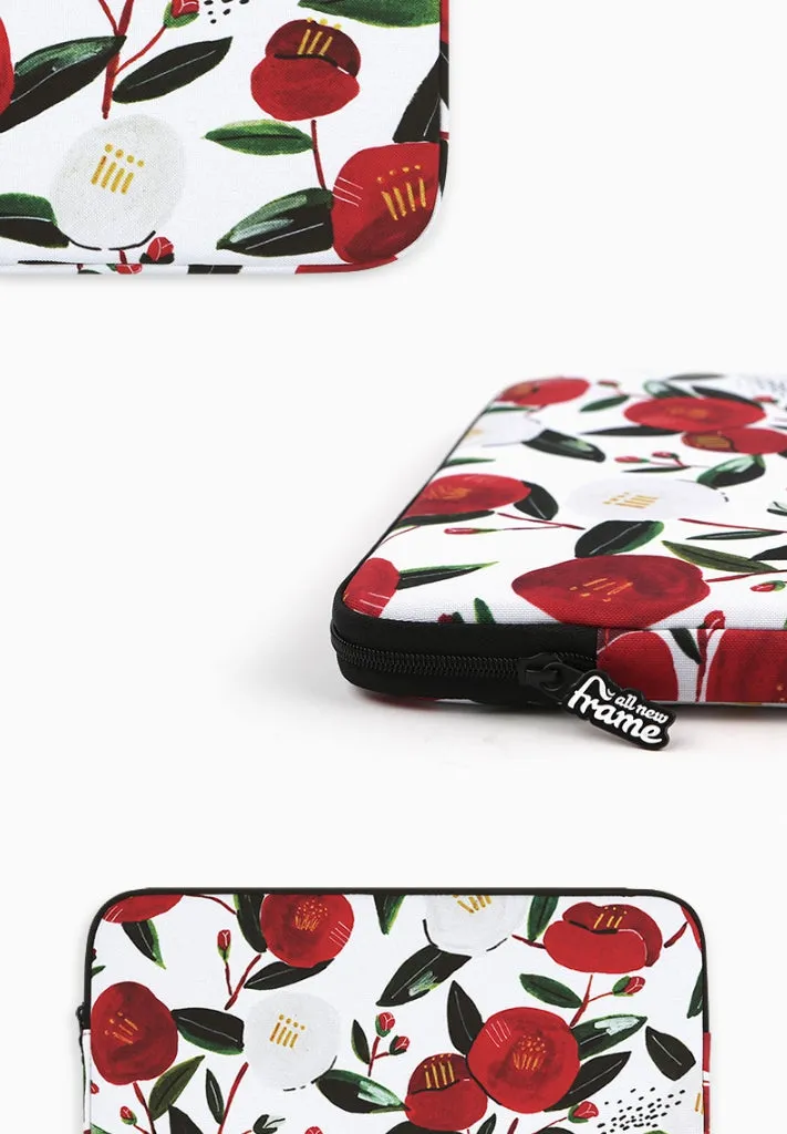 Camellia Floral Laptop Sleeves, Cases, and Covers with Designer Prints