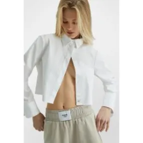 white women's cropped shirt